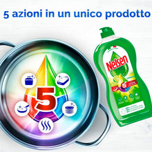 Carica l'immagine nel visualizzatore di Gallery, 3x Nelsen Detersivo Liquido Sgrassante Profumo di Limone Sapone per Piatti 5 Azioni - Flacone da 900ml