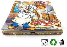 Carica l'immagine nel visualizzatore di Gallery, Confezione da 100 pezzi contenitori pizza da asporto in carta alimentare, pizza box, alimenti caldi, scatola pizza, delivery, cartonpizza riciclabile, dimensioni 29 x 29 x 3.5 cm