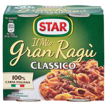 Carica l'immagine nel visualizzatore di Gallery, STAR Il Mio GranRagù Classico, 2 x 180gr, ragù preparato secondo la tradizione, 100% carne Italiana controllata e selezionata. Senza conservanti e senza glutine