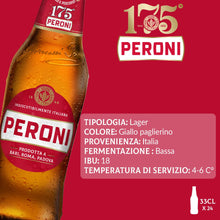 Carica l'immagine nel visualizzatore di Gallery, Peroni Birra 175 Anniversario, Cassa Birra con 24 Birre in Bottiglia da 33 cl, 7.92 L, Birra Lager con Malto 100% Italiano dal Gusto Moderatamente Amaro, Gradazione Alcolica 4.7% Vol