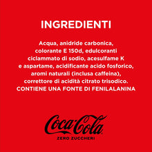 Carica l'immagine nel visualizzatore di Gallery, Coca-Cola Zero Zuccheri – 24 Lattine da 150 ml, Tutto il Gusto della Formula Coca-Cola Senza Calorie, Coca-Cola Mini Lattine, Lattina 100% riciclabile, Bevanda Analcolica con Edulcoranti