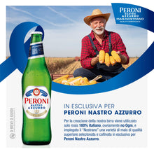 Carica l'immagine nel visualizzatore di Gallery, Peroni Nastro Azzurro con Mais Nostrano, Cassa Birra con 12 Bottiglie di Birra da 62 cl, Birra Premium Lager a Bassa Fermentazione, Gusto Rinfrescante e Rigenerante, Gradazione Alcolica 5% Vol