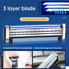 Carica l'immagine nel visualizzatore di Gallery, Uomo Rasoio Lamette, Lametta Barba 3 lame per una rasatura liscia, Lamette in Acciaio, Rasoio Barba Manuale, Ricariche di Lame di Rasoio per Mach 3, Lama affilata doppia lubrificazione (8 pezzi)