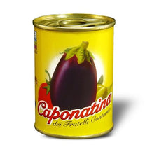 Carica l'immagine nel visualizzatore di Gallery, CAPONATA DI MELANZANE TRADIZIONALE SICILIANA lattina da 140 gr. azienda storica CONTORNO Palermo - Confezione da 24 lattine da 140 gr. (24)