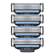 Carica l'immagine nel visualizzatore di Gallery, Lame da rasoio da uomo per 3 Lame da rasoio, Lame di ricambio per rasoio manuale, 3 lame in acciaio da rasoio, Rasoio da uomo per rasatura liscia, Fit for 3 Lamette da Barba (4 Pezzi)