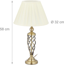 Carica l'immagine nel visualizzatore di Gallery, Abat Jour Da Comodino Antica, Paralume & Base in Metallo, E27, Lampada Da Tavolo