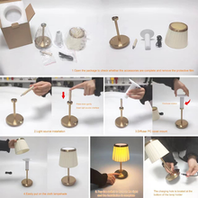 Carica l'immagine nel visualizzatore di Gallery, Lampada Da Tavolo Portatile Ricaricabile Da Scrivania Dimmerabile Con Rivestimen