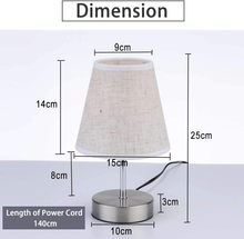Carica l'immagine nel visualizzatore di Gallery, 2 Pezzi Lampada Da Comodino Touch Dimmerabile Lampada Da Tavolo LED Paralume in