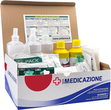 Carica l'immagine nel visualizzatore di Gallery, KIT DI REINTEGRO COMPLETO DI CARTELLO PRIMO SOCCORSO Ricambio per Cassetta Medic