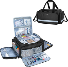 Carica l'immagine nel visualizzatore di Gallery, Borsa Primo Soccorso Vuota Nero, Borsa per Infermiere Borsa Emergenza per Kit E