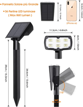 Carica l'immagine nel visualizzatore di Gallery, Luci Solari Da Esterno, 36 LED Faretti Solari Da Giardino, Cortile, Vialetto, Pi