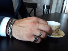 Carica l'immagine nel visualizzatore di Gallery, BRACCIALE UOMO DONNA SFERE 4 MM LUNGHEZZA 18 + 3 CM ACCIAIO