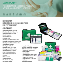 Carica l'immagine nel visualizzatore di Gallery, LEWIS PLAST Kit Pronto Soccorso Completo Sacca Di Primo Soccorso 220 Pezzi - Kit