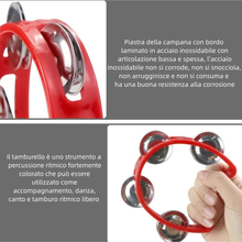 Carica l'immagine nel visualizzatore di Gallery, 2 Pezzi Tamburello Percussione Plastica Mini Mezza Luna, Tamburello a Mezzaluna