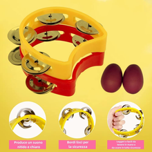 Carica l'immagine nel visualizzatore di Gallery, 2 Pezzi Tamburello Percussione Plastica Mini Mezza Luna, Tamburello a Mezzaluna