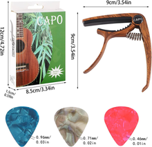 Carica l'immagine nel visualizzatore di Gallery, Capotasto Chitarra Con 6 Plettri per Chitarra 0,46/0,71/0,96 Mm, Professional Ca