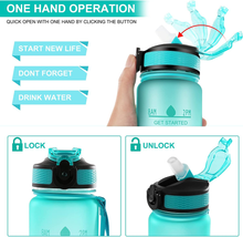 Carica l'immagine nel visualizzatore di Gallery, Borraccia Sportiva 1L Con Cannuccia E Indicatore Del Tempo Motivazionale, a Prov