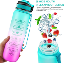 Carica l'immagine nel visualizzatore di Gallery, Borraccia Sportiva 1L Con Cannuccia E Indicatore Del Tempo Motivazionale, a Prov