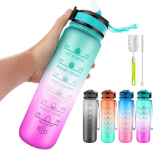 Carica l'immagine nel visualizzatore di Gallery, Borraccia Sportiva 1L Con Cannuccia E Indicatore Del Tempo Motivazionale, a Prov
