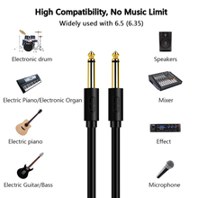 Carica l'immagine nel visualizzatore di Gallery, Cavo Audio Jack Professionale 3M,Cavo Chitarra Elettrica Cavo Jack 6,35Mm Maschi