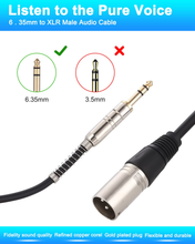 Carica l'immagine nel visualizzatore di Gallery, Cavo XLR Maschio a Jack 6,35Mm, 1M Jack 6,35Mm Stereo TRS Bilanciato Maschio a X