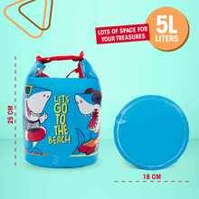 Carica l'immagine nel visualizzatore di Gallery, Zaino Impermeabile Mare per Bambini - Dry Bag Bimbo Azzurro Blu Regolabile Con C