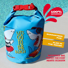 Carica l'immagine nel visualizzatore di Gallery, Zaino Impermeabile Mare per Bambini - Dry Bag Bimbo Azzurro Blu Regolabile Con C