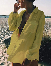 Carica l'immagine nel visualizzatore di Gallery, Costume Da Bagno Donna Copricostume Mare Copribikini Sexy Camicia Maglia Tunic p