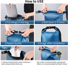 Carica l'immagine nel visualizzatore di Gallery, Borsa Impermeabile a Tracolla Regolabile Dry Bag 5L/10L/20L Kit 3 in 1 Marsupio