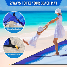 Carica l'immagine nel visualizzatore di Gallery, Coperta Da Spiaggia, Coperta Picnic Impermeabile Grande 280X300Cm Portatile Telo