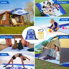 Carica l'immagine nel visualizzatore di Gallery, Coperta Da Spiaggia, Coperta Picnic Impermeabile Grande 280X300Cm Portatile Telo