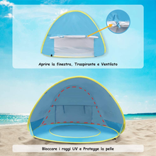 Carica l'immagine nel visualizzatore di Gallery, Tenda Da Spiaggia Bambini Tenda Bambini Pop up Con Mini Piscina Tenda per Neonat