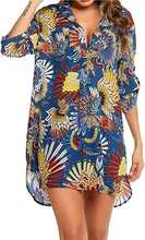 Carica l'immagine nel visualizzatore di Gallery, Abito Da Spiaggia Donna Copricostume Donna Mare Copri Bikini Donna Camicia Abito