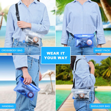 Carica l'immagine nel visualizzatore di Gallery, 2 PZ Borsa Impermeabile Marsupio Impermeabile Mare Universale Chiusura a 3 Zip S