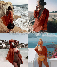 Carica l'immagine nel visualizzatore di Gallery, Costume Da Bagno Donna Copricostume Mare Copribikini Sexy Camicia Maglia Tunic p