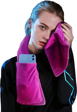 Carica l'immagine nel visualizzatore di Gallery, Telo Sdraio Con Tasche Cotone Spugna Telo Spiaggia Portatile per Asciugamano Let