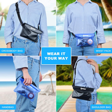 Carica l'immagine nel visualizzatore di Gallery, 2 PZ Borsa Impermeabile Marsupio Impermeabile Mare Chiusura a 3 Zip Super Protez