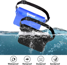 Carica l'immagine nel visualizzatore di Gallery, 2 PZ Borsa Impermeabile Marsupio Impermeabile Mare Chiusura a 3 Zip Super Protez