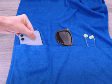 Carica l'immagine nel visualizzatore di Gallery, Telo Sdraio Con Tasche Cotone Spugna Telo Spiaggia Portatile per Asciugamano Let