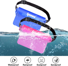 Carica l'immagine nel visualizzatore di Gallery, 2 PZ Borsa Impermeabile Marsupio Impermeabile Mare Universale Chiusura a 3 Zip S