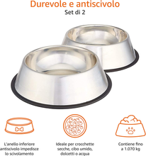 Carica l'immagine nel visualizzatore di Gallery, - Ciotola per Cani in Acciaio INOX - Confezione Da 2