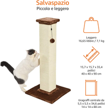 Carica l'immagine nel visualizzatore di Gallery, - Palo Tiragraffi per Gatti, Alto E Grande, Di Qualità, 40,6 X 89 X 40,6 Cm, Moq