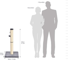 Carica l'immagine nel visualizzatore di Gallery, - Palo Tiragraffi per Gatti, Medio, 40,6 X 40,6 X 81,28 Cm, Grigio