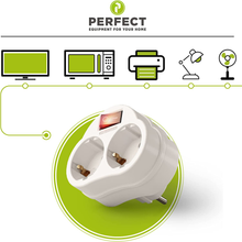 Carica l'immagine nel visualizzatore di Gallery, Perfect, Presa Multipla Con Interruttore On/Off, 2 Prese Schuko, 16A / 250V AC,