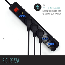 Carica l'immagine nel visualizzatore di Gallery, Multipresa per UPS Gruppo Di Continuità a 6 Posti (Prese Italiane 10/16A E Schuk