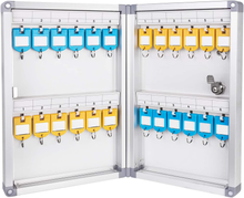 Carica l'immagine nel visualizzatore di Gallery, - Cassetta Di Sicurezza per 24 Chiavi, Con Serratura, Colore: Argento