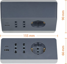 Carica l'immagine nel visualizzatore di Gallery, S3711DBU Ciabatta Elettrica Multipresa Da Scrivania, Spina Piccola 10A, 2 Prese