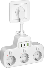 Carica l'immagine nel visualizzatore di Gallery, Ciabatta Multipresa Con USB C, Ciabatta Elettrica Con 3 Prese Schuko Presa USB (