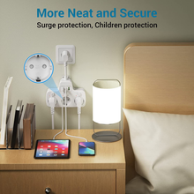 Carica l'immagine nel visualizzatore di Gallery, Ciabatta Multipresa Con USB C, Ciabatta Elettrica Con 3 Prese Schuko Presa USB (