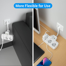 Carica l'immagine nel visualizzatore di Gallery, Ciabatta Multipresa Con USB C, Ciabatta Elettrica Con 3 Prese Schuko Presa USB (